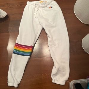 Aviator Nation Rainbow Stripe Sweatpants